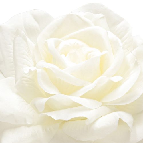 Article Rose Blanche Fausse Rose sur Tige Fleur de Soie Fausse Rose L72cm Ø13cm