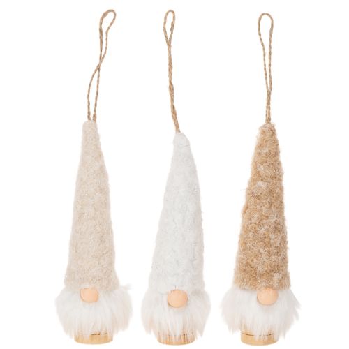 Figurine décorative de gnome à barbe, à suspendre, 17 cm, lot de 6. | Floristik24.be