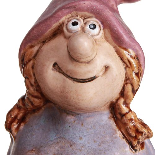 Article Gnome Spring Garçon Fille Paire Violet Rose H10/14cm 2 pcs