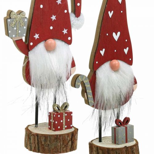 Floristik24 Décoration de nain en bois Nain de Noël H26/30cm 2pcs