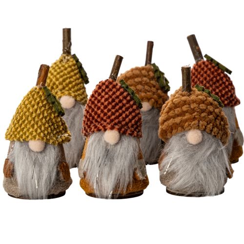 Ensemble de 6 figurines de gnome avec bonnet tricoté et gland, 10 cm acheter | Floristik24.be