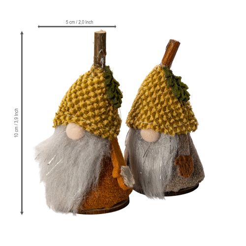 Ensemble de 6 figurines de gnome avec bonnet tricoté et gland, 10 cm | Floristik24.be