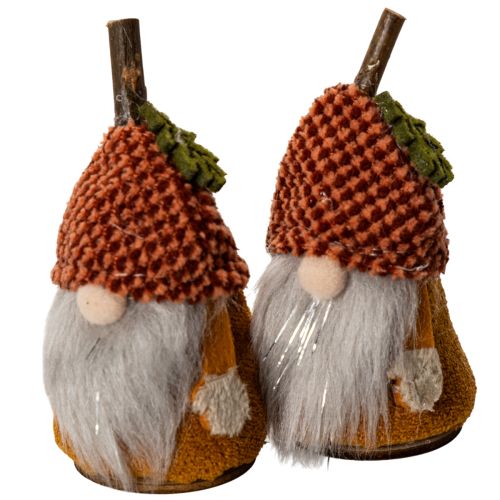 Ensemble de 6 figurines de gnome avec bonnet tricoté et gland, 10 cm | Floristik24.be