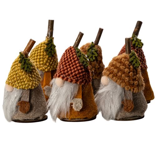 Ensemble de 6 figurines de gnome avec bonnet tricoté et gland, 10 cm | Floristik24.be