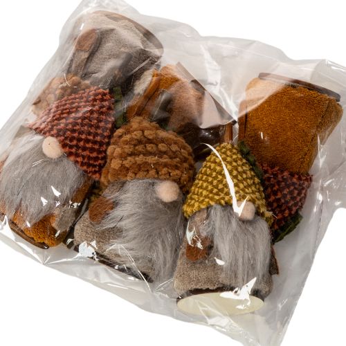 Ensemble de 6 figurines de gnome avec bonnet tricoté et gland, 10 cm | Floristik24.be