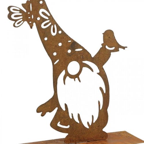 Floristik24 Support déco en métal patiné gnome décoratif H39cm