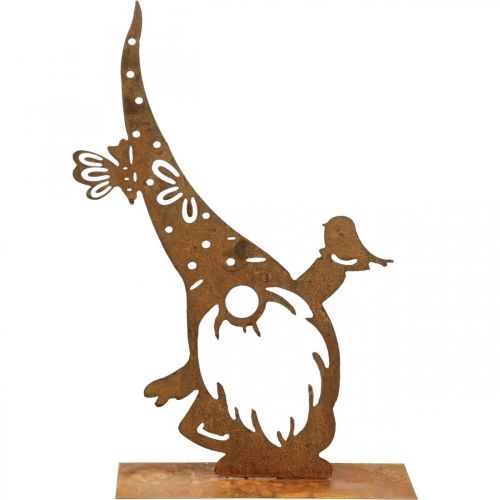 Floristik24 Support déco en métal patiné gnome décoratif H39cm