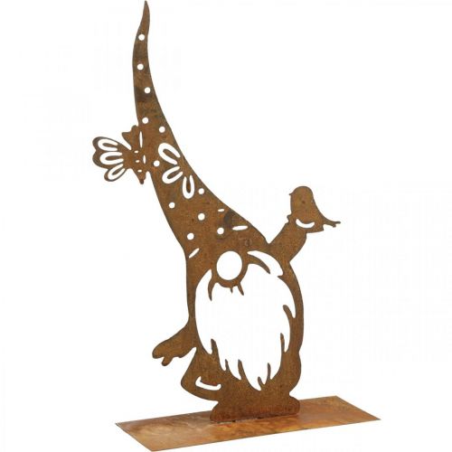 Support déco en métal patiné gnome décoratif H39cm