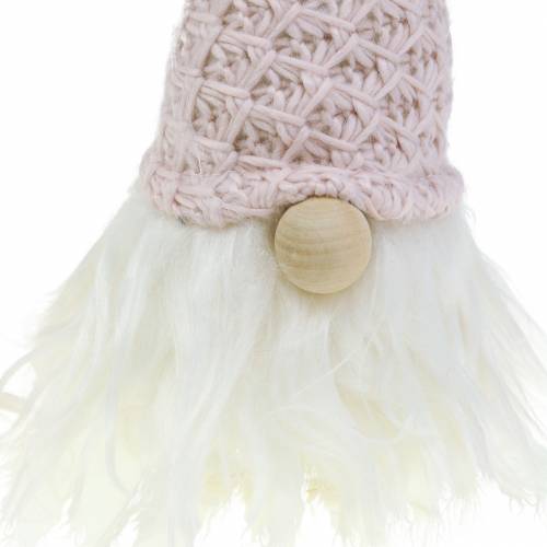 Article Gnome avec bonnet de laine rose / blanc 43cm 2pcs