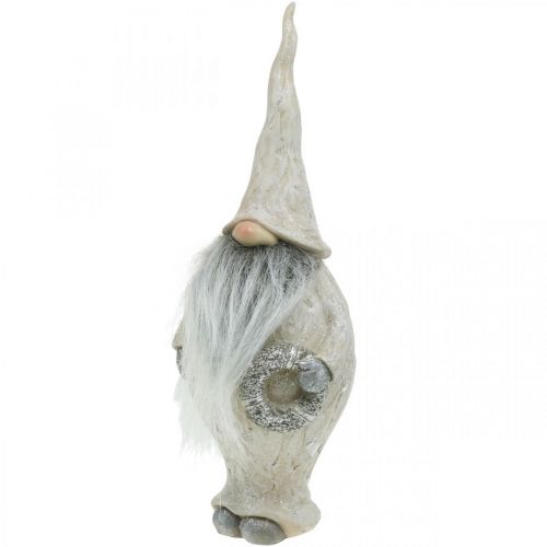 Article Lutin décoratif avec barbe et couronne Lutin de Noël 14x×12×36cm