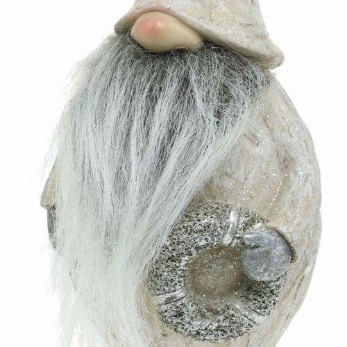 Article Lutin décoratif avec barbe et couronne Lutin de Noël 14x×12×36cm