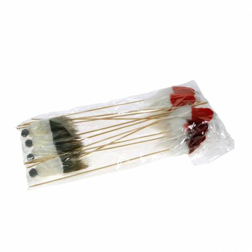 Article Nain à coller avec bonnet tricoté rouge, blanc, gris 11–13 cm L34–35,5 cm 12 pcs
