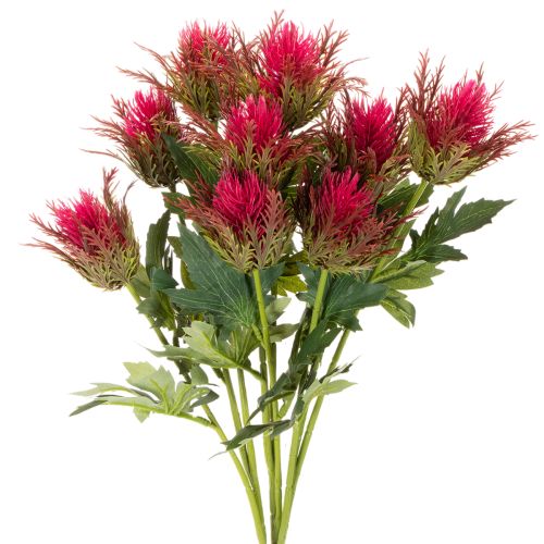 Branche de chardon rouge artificielle pour décoration, 67 cm, 3 pièces