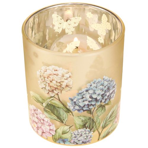 Article Lanterne décorative en verre à motif floral pour une touche d&#39;élégance dans votre intérieur, 8 cm, lot de 4.
