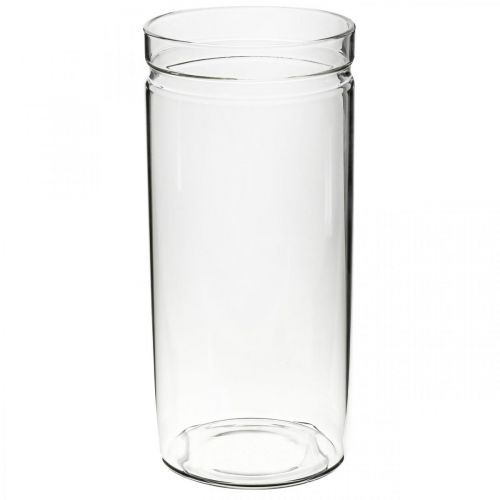 Article Vase fleuri, cylindre en verre, vase en verre rond Ø10cm H21.5cm