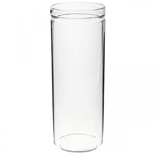 Vase à fleurs, cylindre en verre, vase en verre rond Ø10cm H27cm