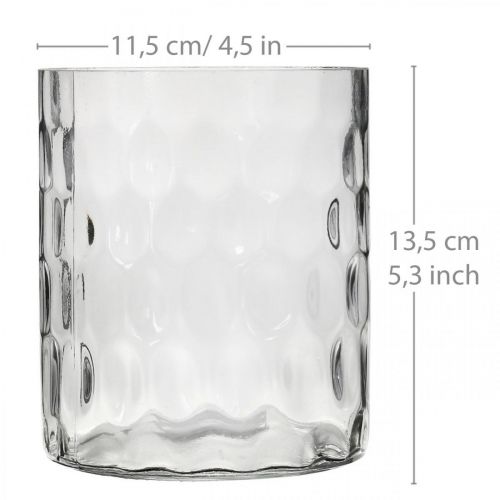 Article Lanterne en verre, vase à fleur, vase en verre rond Ø11.5cm H13.5cm