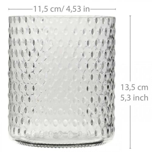 Lanterne en verre, vase à fleur, vase en verre rond Ø11.5cm H13.5cm