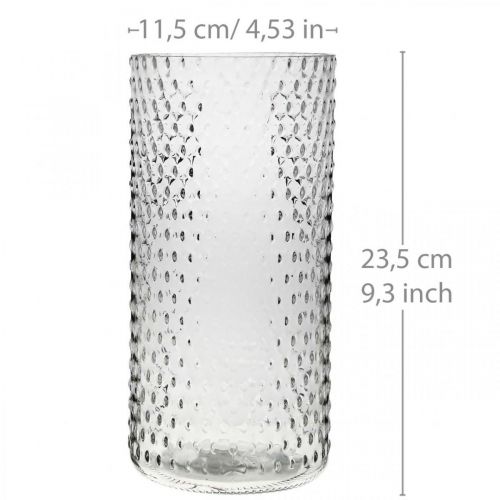 Article Vase à fleurs, vase en verre, verre à bougie, lanterne en verre Ø11,5cm H23,5cm
