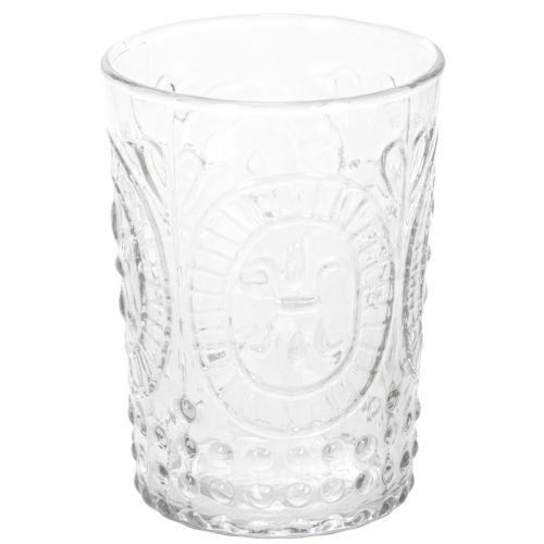 Lanterne tempête en verre, bougeoir, porte-bougie chauffe-plat, verre Ø7,5 cm H10 cm | Floristik24.be