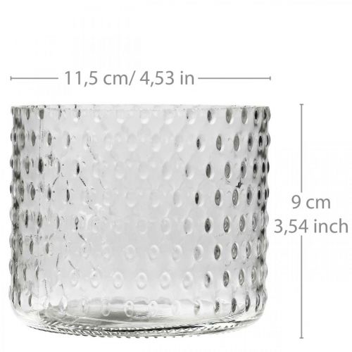 Article Verre lanterne, verre photophore, verre bougie Ø11.5cm H9.5cm
