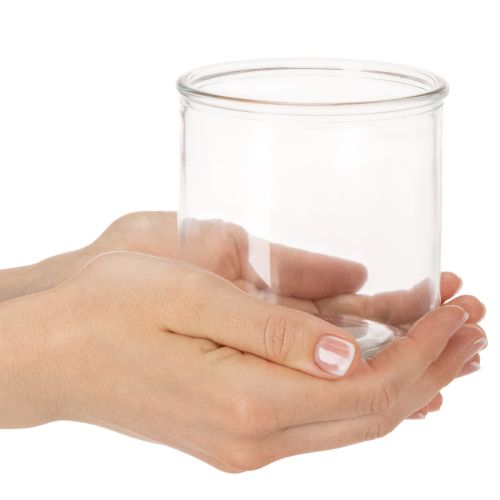 Vase cylindrique en verre transparent et polyvalent, 10 cm, lot de 3. | Floristik24.be