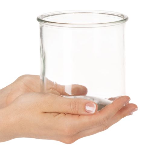 Porte-bougie chauffe-plat en verre, rond, verre transparent, polyvalent, 12 cm, lot de 2 | Floristik24.be