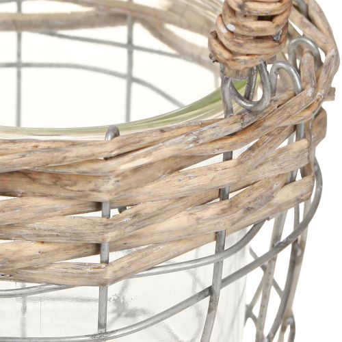 Article Lanterne suspendue décoration métal verre saule Ø13cm H12cm 2pcs