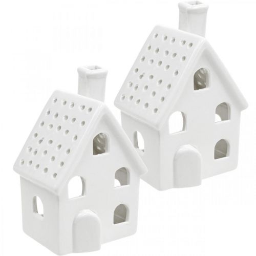 Floristik24 Wind light house en céramique light house Advent blanc H14cm 2pcs