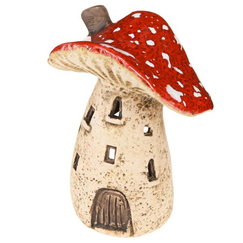 Article Lanterne en céramique champignons décoration automne H12,5/14cm 2 pcs