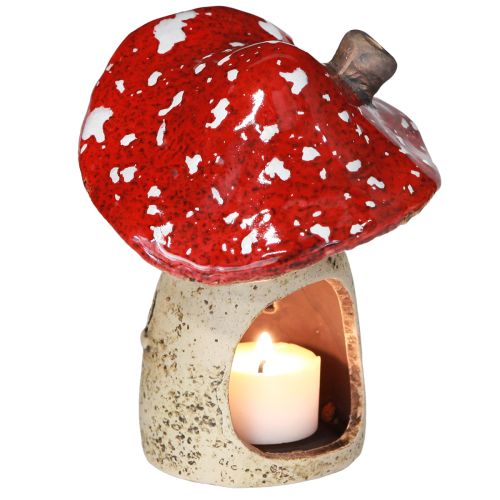 Article Lanterne en céramique champignons décoration automne H12,5/14cm 2 pcs
