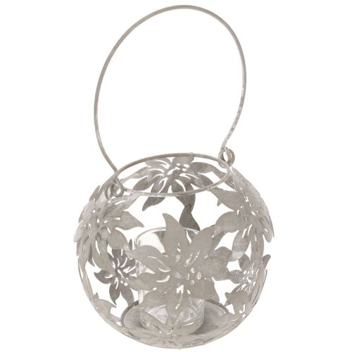 Lanterne décorative suspendue Windlight en métal gris Ø14cm H13cm acheter | Floristik24.be