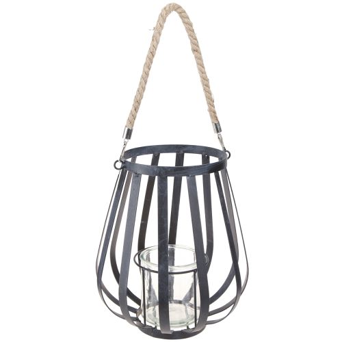 Floristik24 Lanterne lanterne en métal avec verre anthracite Ø23cm H27cm