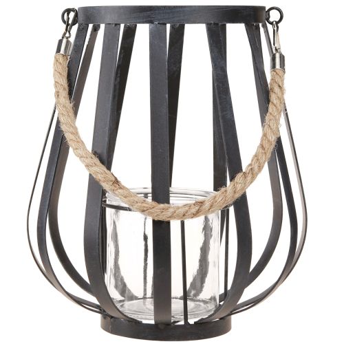 Article Lanterne lanterne en métal avec verre anthracite Ø23cm H27cm