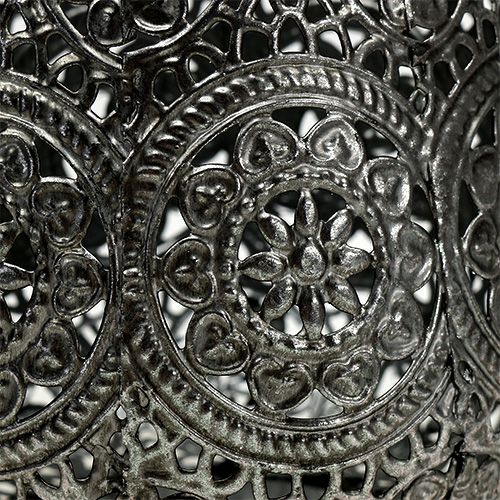 Floristik24 Photophore Argent Ø12cm H13cm 1pcCandle jar
