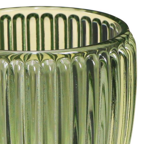 Article Lanterne photophore verre vert rétro Ø7cm H7cm 6 pcs