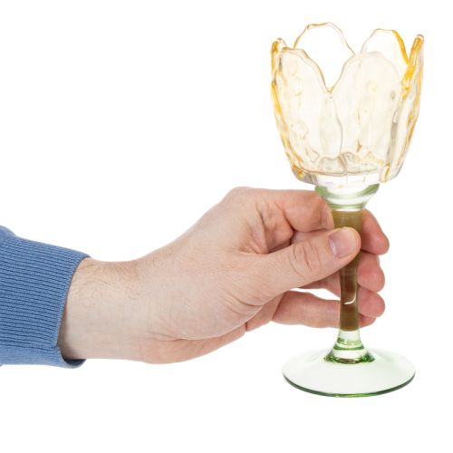 Article Porte-bougie chauffe-plat tulipe, motif floral, décoration pour une ambiance romantique et élégante, 20 cm