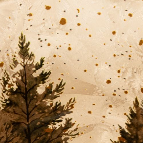 Porte-bougie chauffe-plat en verre, motif forêt de sapins, décoration hivernale, 15 cm | Floristik24.be