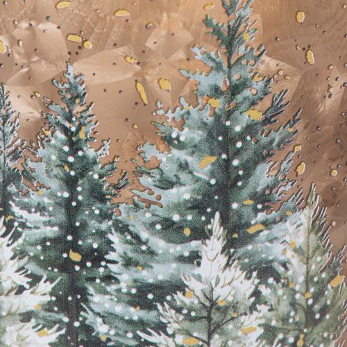 Porte-bougie chauffe-plat en verre, motif forêt enneigée, décoration de Noël, 20 cm | Floristik24.be