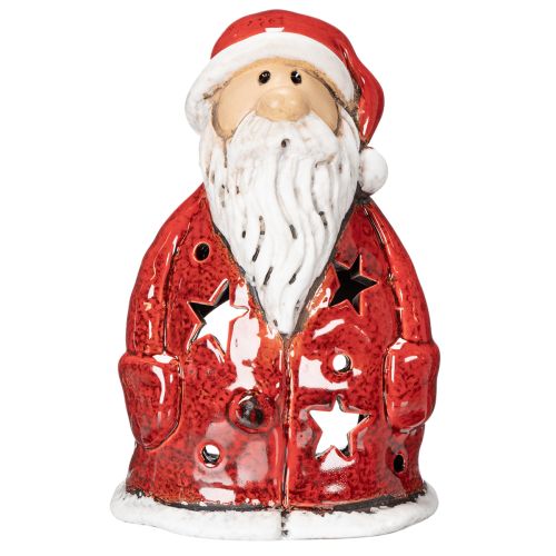 Figurine décorative de Père Noël servant de porte-bougie chauffe-plat avec étoiles, décoration de table, 15 cm