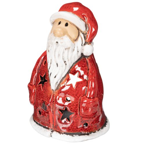 Figurine décorative de Père Noël servant de porte-bougie chauffe-plat avec étoiles, décoration de table, 15 cm | Floristik24.be