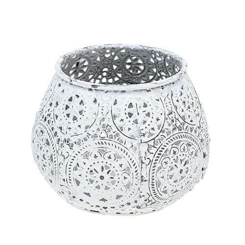 Floristik24 Lanterne blanche avec motif Ø10cm H8cm 1pc