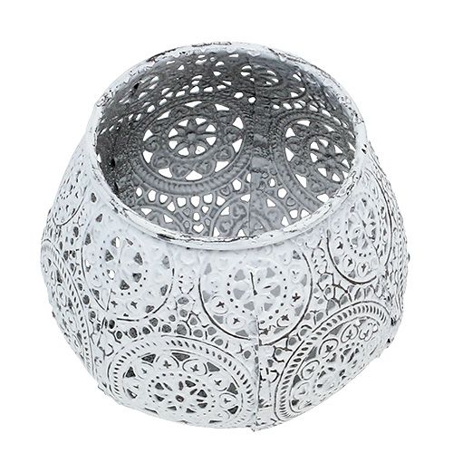 Floristik24 Lanterne blanche avec motif Ø10cm H8cm 1pc