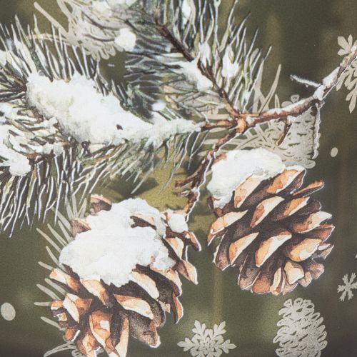 Porte-bougie chauffe-plat en verre orné de pommes de pin et de flocons de neige, 15 cm | Floristik24.be