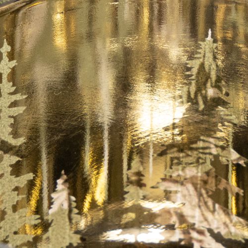 Porte-bougie chauffe-plat en verre avec branche de sapin d'hiver, 8 cm, lot de 2 | Floristik24.be