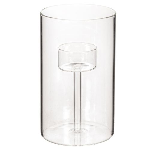 Bougeoir en verre avec insert pour bougies piliers 15 cm (lot de 2) acheter | Floristik24.be