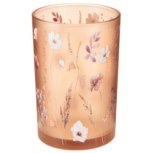 Floristik24 Porte-bougie chauffe-plat en verre à motif floral pour des moments chaleureux à la maison, 18 cm