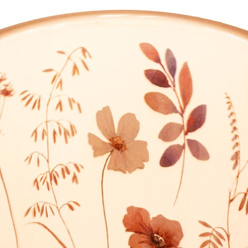 Article Porte-bougie chauffe-plat en verre à motif floral pour des moments chaleureux à la maison, 18 cm