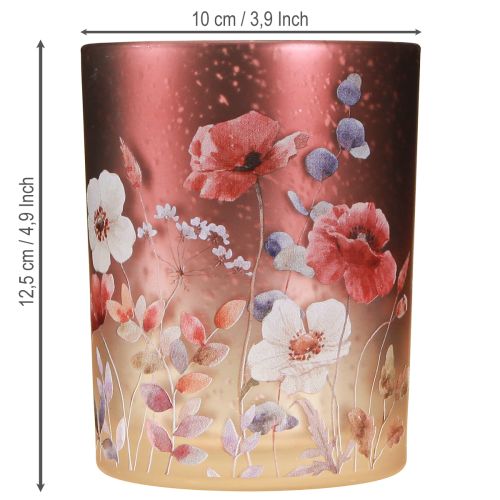 Article Lanterne décorative en verre à motif floral pour une touche d&#39;élégance dans votre intérieur, 12,5 cm, lot de 2
