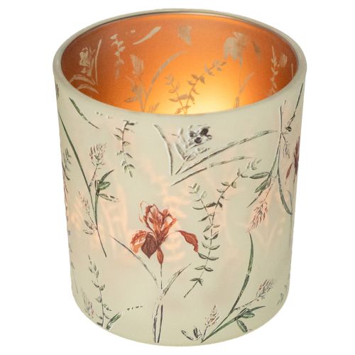 Article Lanterne décorative en verre à motif floral pour une ambiance chaleureuse à la maison, 8 cm, lot de 4.